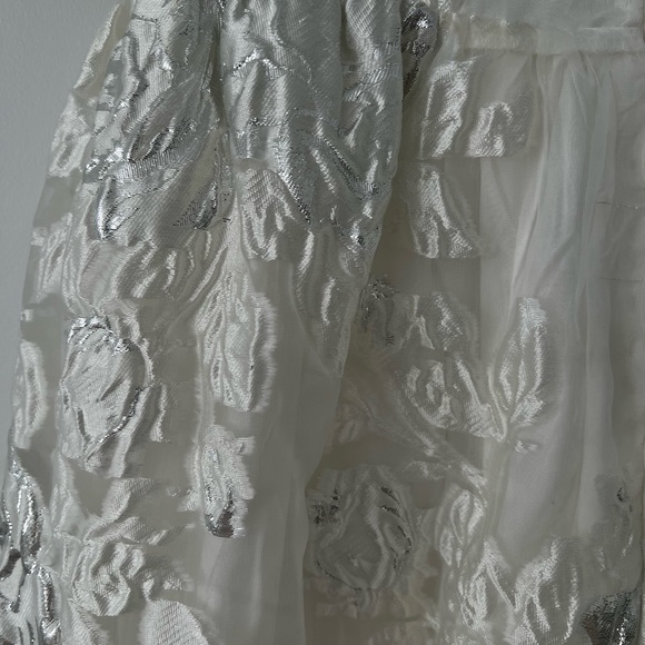 All I Ever Need White Floral Jacquard Mini Skater Dress - Picture 12 of 16